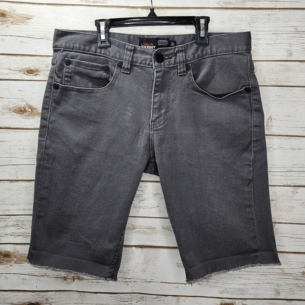 RSQ London Skinny Mens Cutoff Denim Shorts Size 32